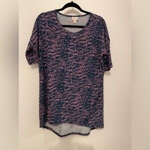 Lularoe S Perfect Tee purple blue Short Sleeve stretchy Top Blouse